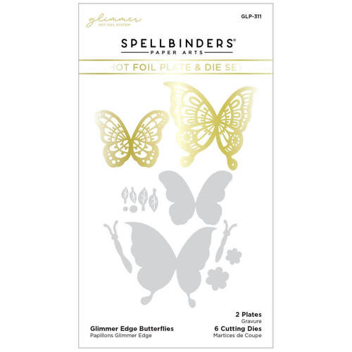 Spellbinders Glimmer Hot Foil Plate & Die - Glimmer Edge Butterflies GLP311