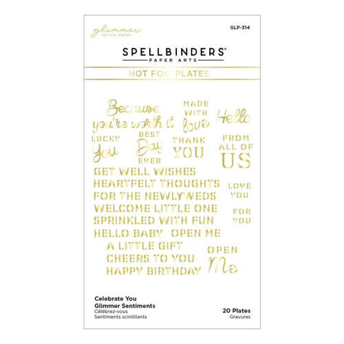 Spellbinders Glimmer Hot Foil Plate - Celebrate You - Celebrate You Glimmer Sentiments GLP314