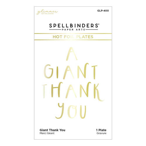 Spellbinders Glimmer Hot Foil Plate - Giant Thank You (From Cardfront Sentiment) GLP400