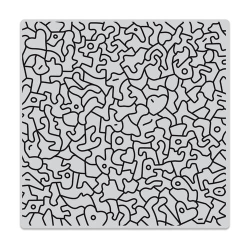 Hero Arts Cling Stamps 6"X6" - Graffiti Lines Bold Prints HA-CG845