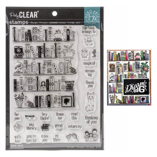 Hero Arts Clear Stamps 6"X8"- Bookcase Peek-A-Boo HA-CM425