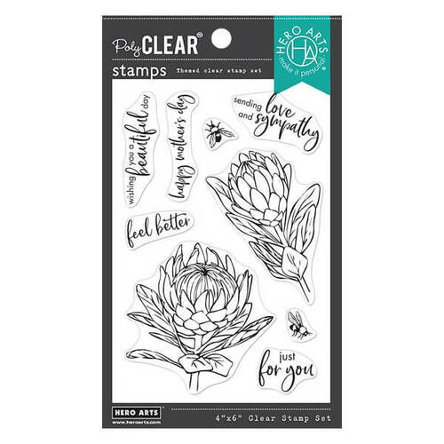 Hero Arts Clear Stamps 4"X6" - Protea Flowers HA-CM448