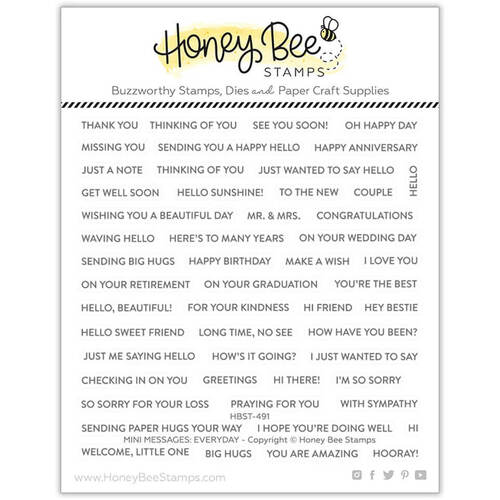 Honey Bee Clear Stamps 6x6 - Mini Messages HBST-491