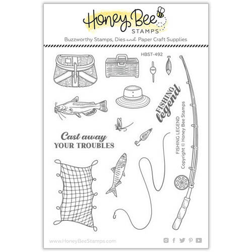 Honey Bee Clear Stamps 5x6 - Fishing Legend HBST-492