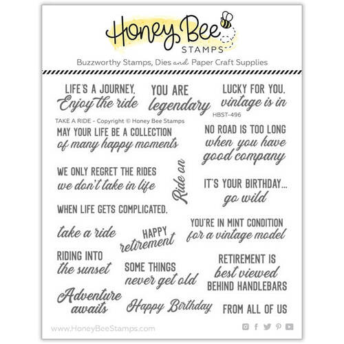 Honey Bee Clear Stamps 6x6 - Take A Ride HBST-496