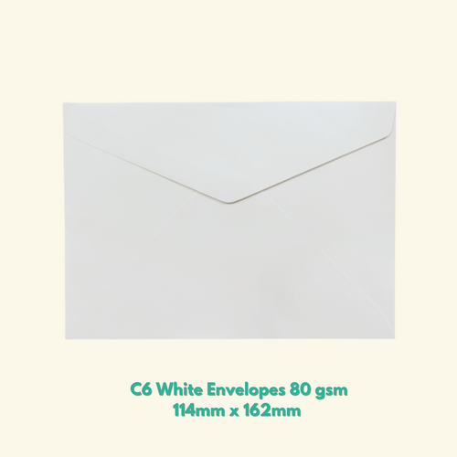HOP Envelopes - White C6 (20 Pack) 114mm x 162mm HOP908300