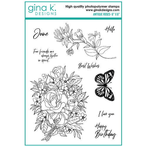 Gina K Designs Stamps - Antique Roses