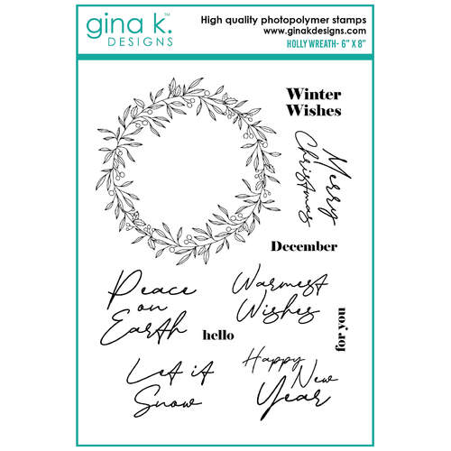 Gina K Designs Stamps - Holly Wreath