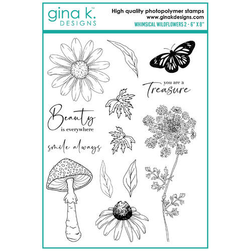 Gina K Designs Clear Stamps - Whimsical Wildflowers 2