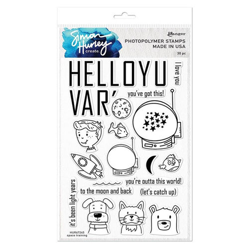 Simon Hurley Create Cling Stamps 6"X9" - Space Training HUR67245
