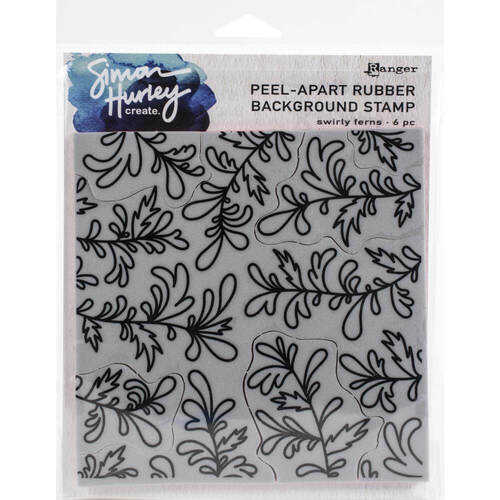 Simon Hurley Create Cling Stamps 6"x6"- Swirly Ferns HUR6774311