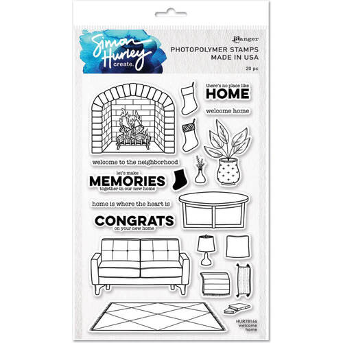 Simon Hurley create Cling Stamps 6"X9" - Welcome Home HUR78166