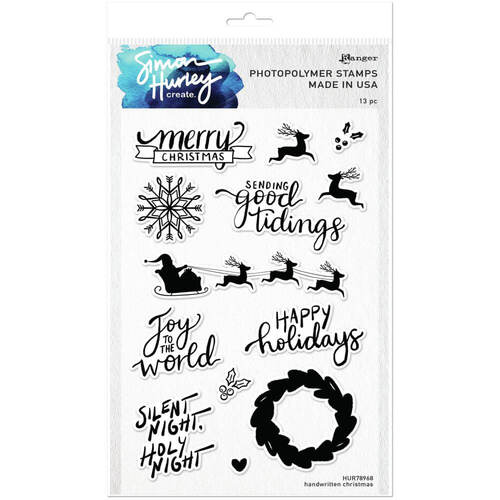 Simon Hurley create Clear Stamps 6"X9" - Handwritten Christmas HUR78968