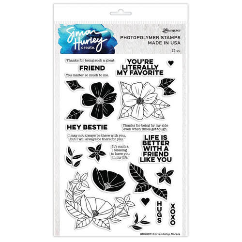 Simon Hurley create. Photopolymer Stamp - Friendship Florals HUR80718