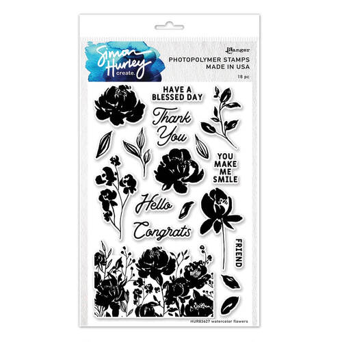 Simon Hurley create Photopolymer Stamp - Watercolor Flowers HUR83627