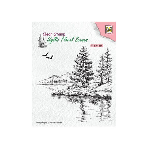Nellie Snellen Clear Stamp Idyllic Floral Scenes - Winter Water's Edge