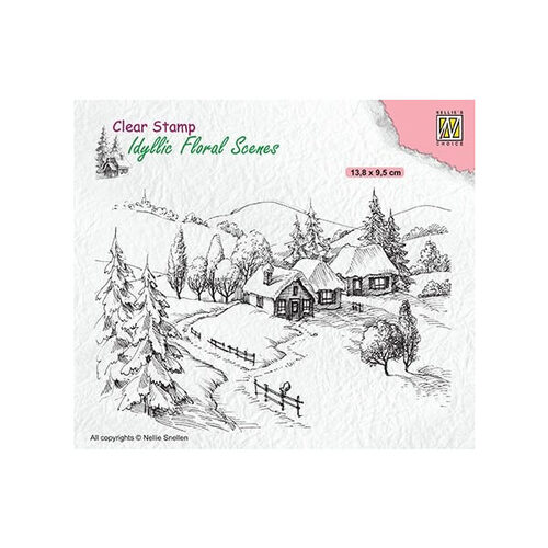Nellie Snellen Clear Stamp Idyllic Floral Scenes - Idyllic Wintery Scene