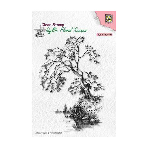 Nellie Snellen Clear Stamps Idyllic Floral Scenes - Tree on Waterside IFS030