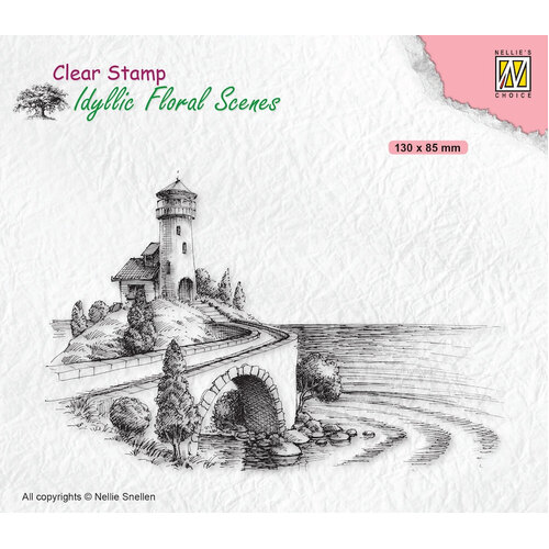 Nellie Snellen Clear Stamp Idyllic Floral Scenes - Sea with lighthouse IFS037
