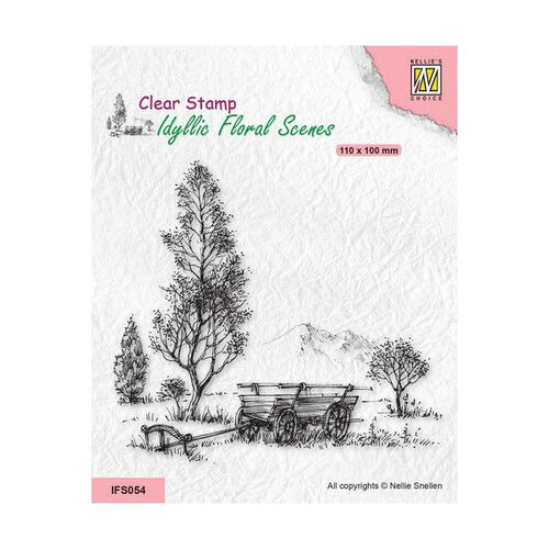 Nellie Snellen Clear Stamps Idyllic Floral - Meadow with Cart IFS054