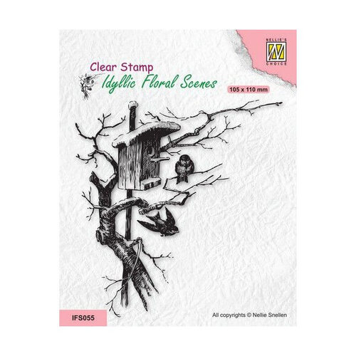 Nellie Snellen Clear Stamps Idyllic Floral - Birdhouse IFS055