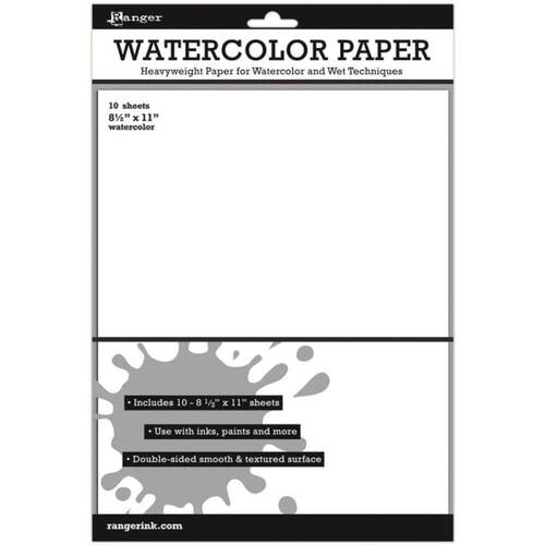 Ranger Watercolor Paper 10/Pkg - White (8.5"x11") ISW39532
