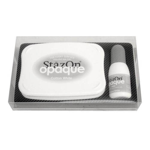 Tsukineko Staz On - Opaque Solvent Ink pad - Cotton White (Inker set)