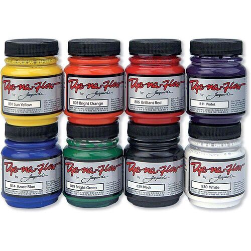 Jacquard Dye-Na-Flow Liquid Acrylic Colour 2.25oz 8/Pkg - Primary, Secondary, Black & White JAC8000