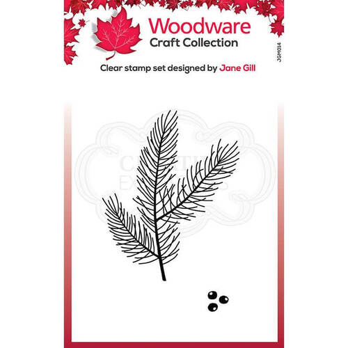 Woodware Clear Stamp Singles - Mini Pine Branch (3.8in x 2.6in)