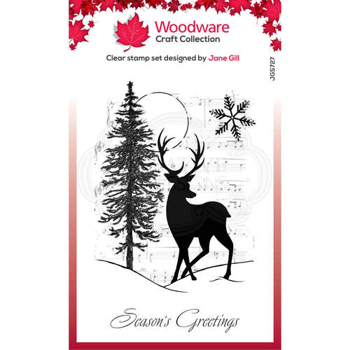 Woodware Clear Stamp Singles - Musical Deer (4in x 6in)