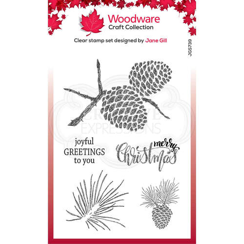 Woodware Clear Stamp Singles - Sketchy Pine Cones (4in x 6in)
