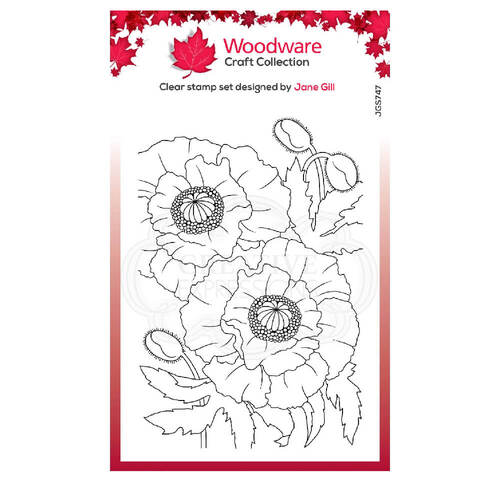 Woodware Clear Stamps 4"X6" - Poppies