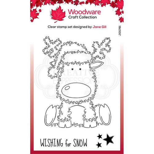 Woodware Clear Stamps - Festive Fuzzies - Reindeer (4in x 6in)