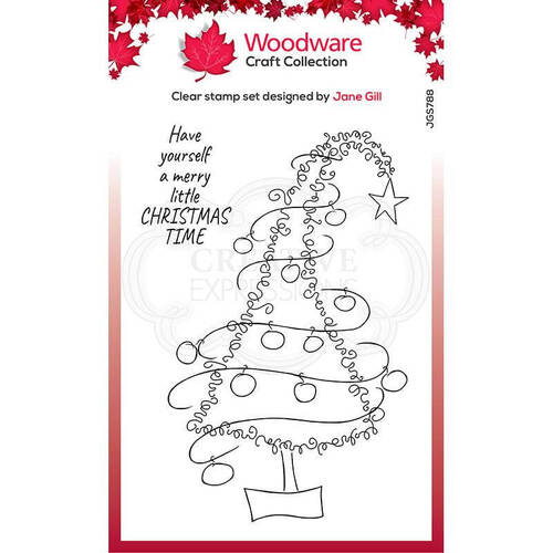 Woodware Clear Stamps - Festive Fuzzies - Tall Christmas Tree (4in x 6in)