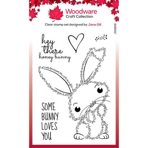 Woodware Clear Stamps 4"X6" - Singles Fuzzie Friends - Bella The Bunny