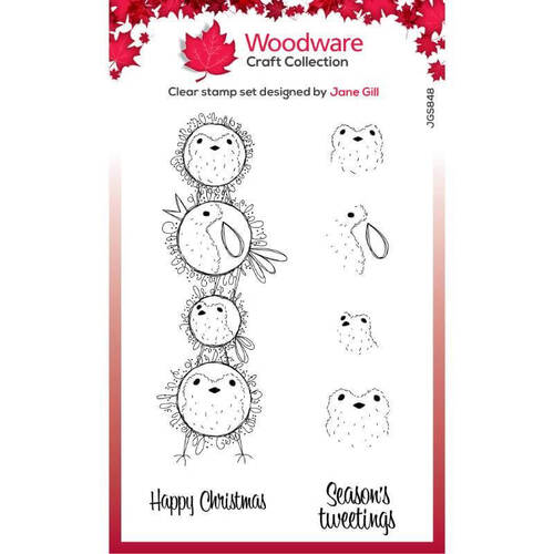 Woodware Clear Stamps Singles - Bubble Robin Stack (4in x 6in)