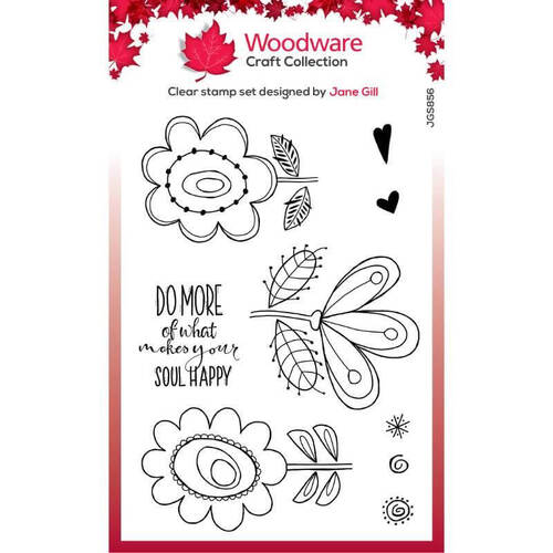 Woodware Clear Stamps Singles - Petal Doodles - Happy Soul (4in x 6in)