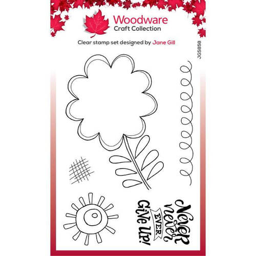 Woodware Clear Stamps Singles - Petal Doodles - Never Give Up (4in x 6in)