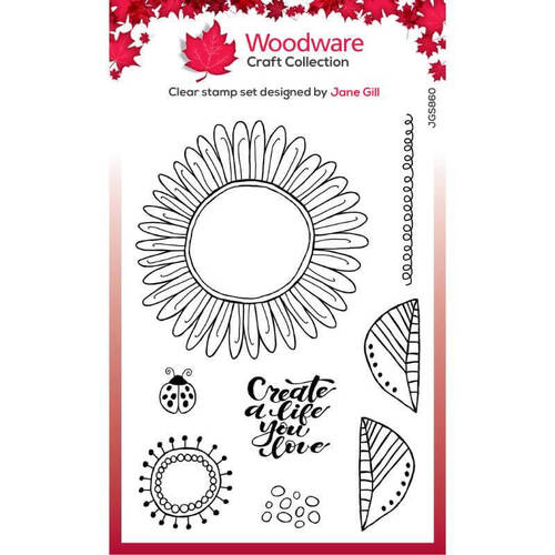 Woodware Clear Stamps Singles - Petal Doodles - Live Life (4in x 6in)