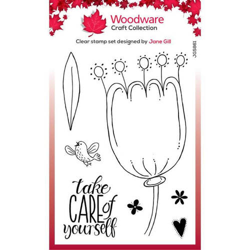 Woodware Clear Stamps Singles - Petal Doodles - Take Care (4in x 6in)