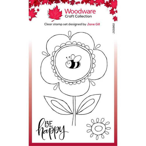 Woodware Clear Stamps Singles - Petal Doodles - Be Happy (4in x 6in)