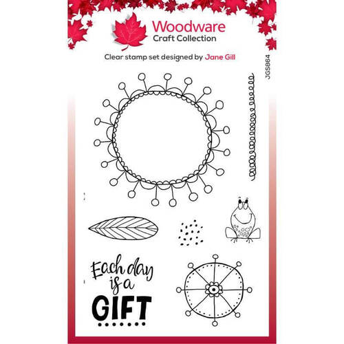 Woodware Clear Stamps Singles - Petal Doodles - It's A Gift (4in x 6in)