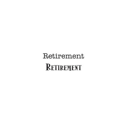 Woodware Clear Stamp - Minis Retirement (1.5in x 3in)