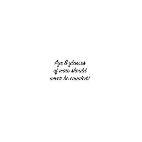 Woodware Clear Stamp - Just Words Age And Glasses Of Wine (1.5in x 3in)