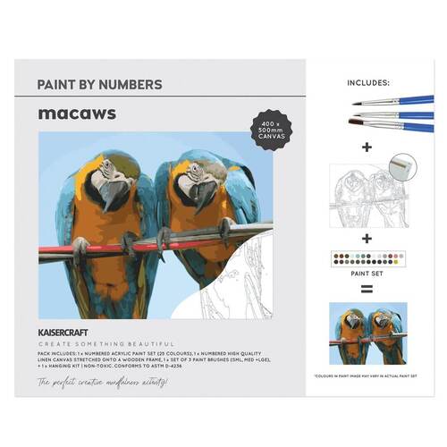 Kaisercraft Paint By Numbers 40x50cm - Macaws CA238