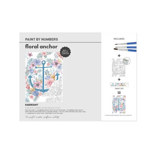 Kaisercraft Paint By Numbers Kit 30x40 - Floral Anchor CA261