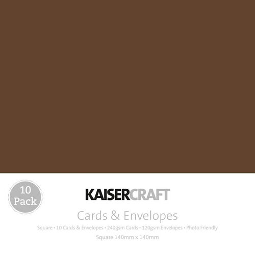 Kaisercraft Card & Envelope Square Pack - Brown CD504