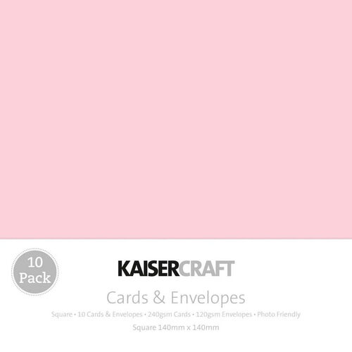 Kaisercraft Card & Envelope Square Pack - Baby Pink CD507