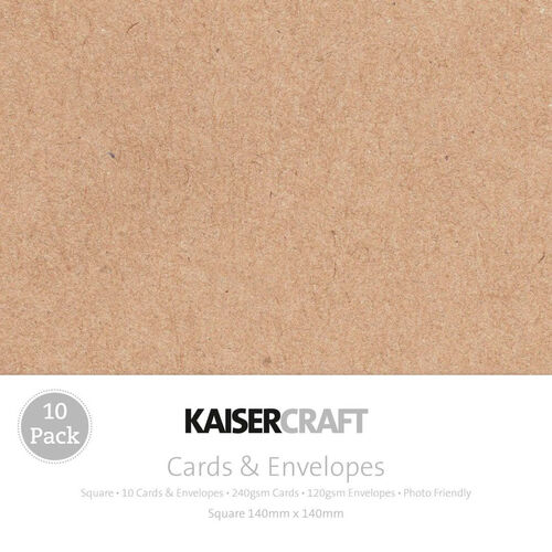 Kaisercraft Card & Envelope Square Pack - Kraft CD509