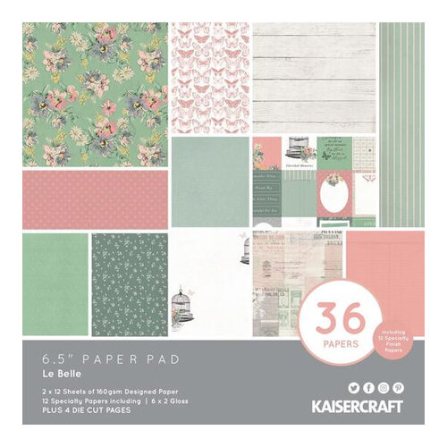 Kaisercraft Paper Pad - Le Belle 6.5 x 6.5 PP1096